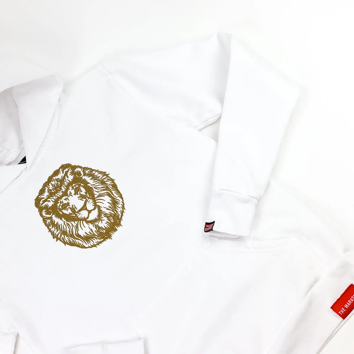 Vintage Lion Kid's Hoodie - White/Gold