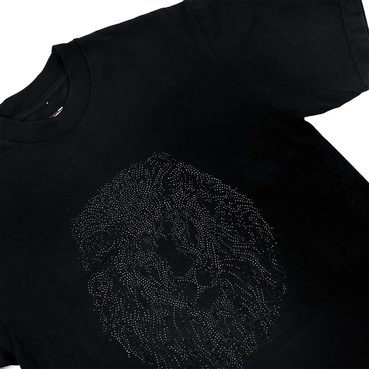 Vintage Lion Rhinestone T-Shirt - Black