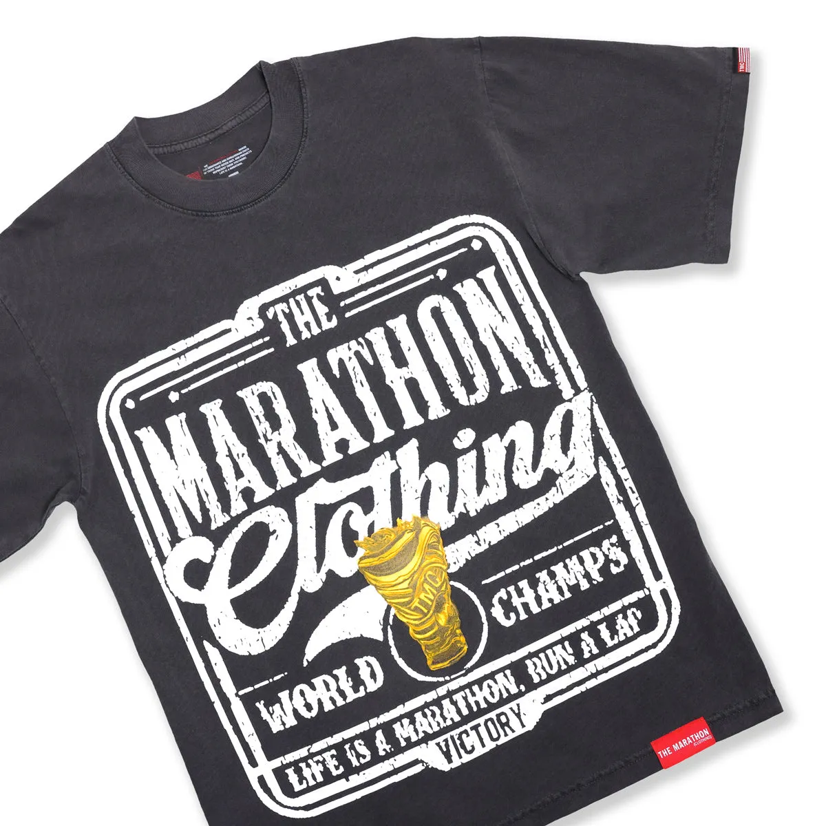 Vintage Marathon World Champs T-Shirt - Vintage Black