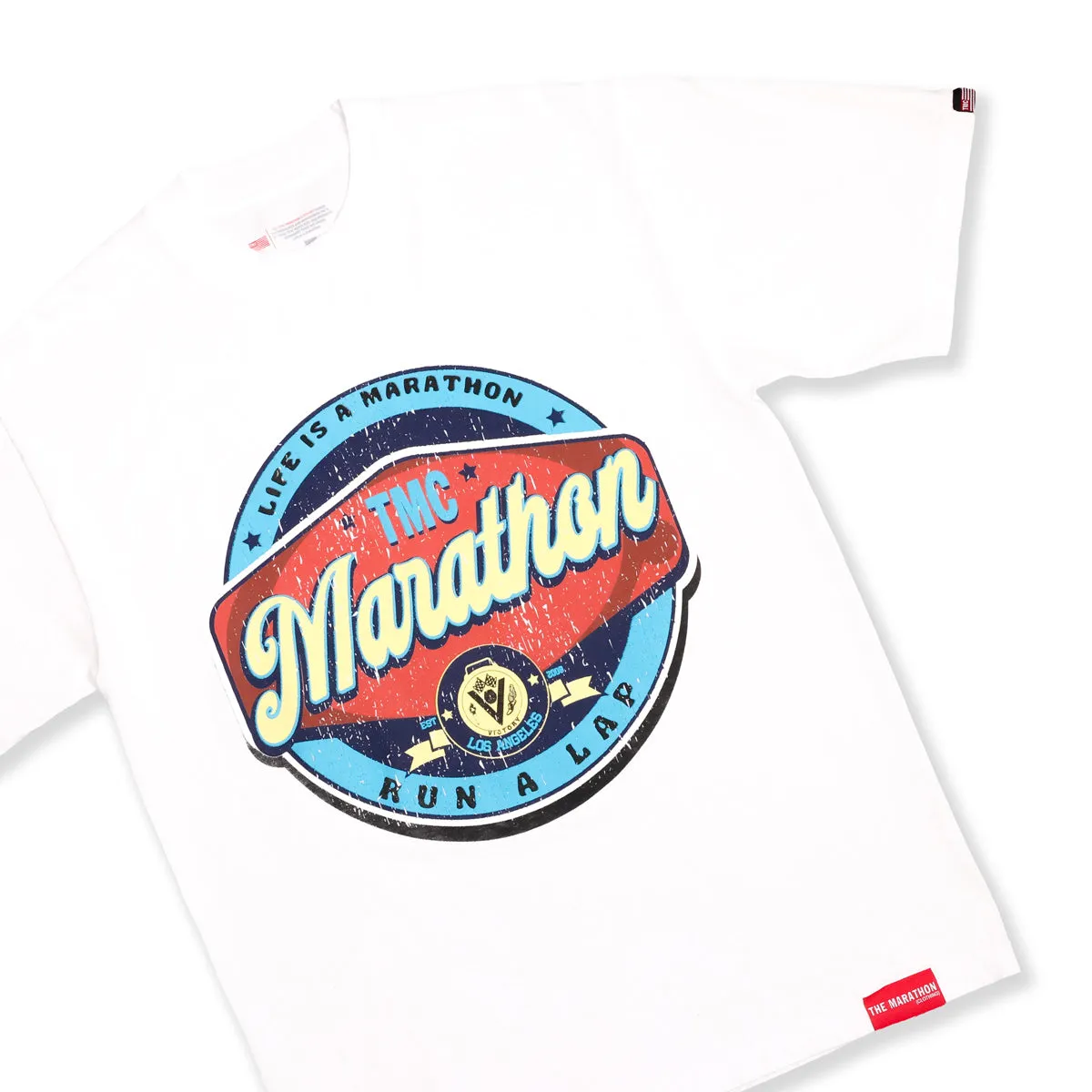 Vintage Run A Lap Marathon T-Shirt - White
