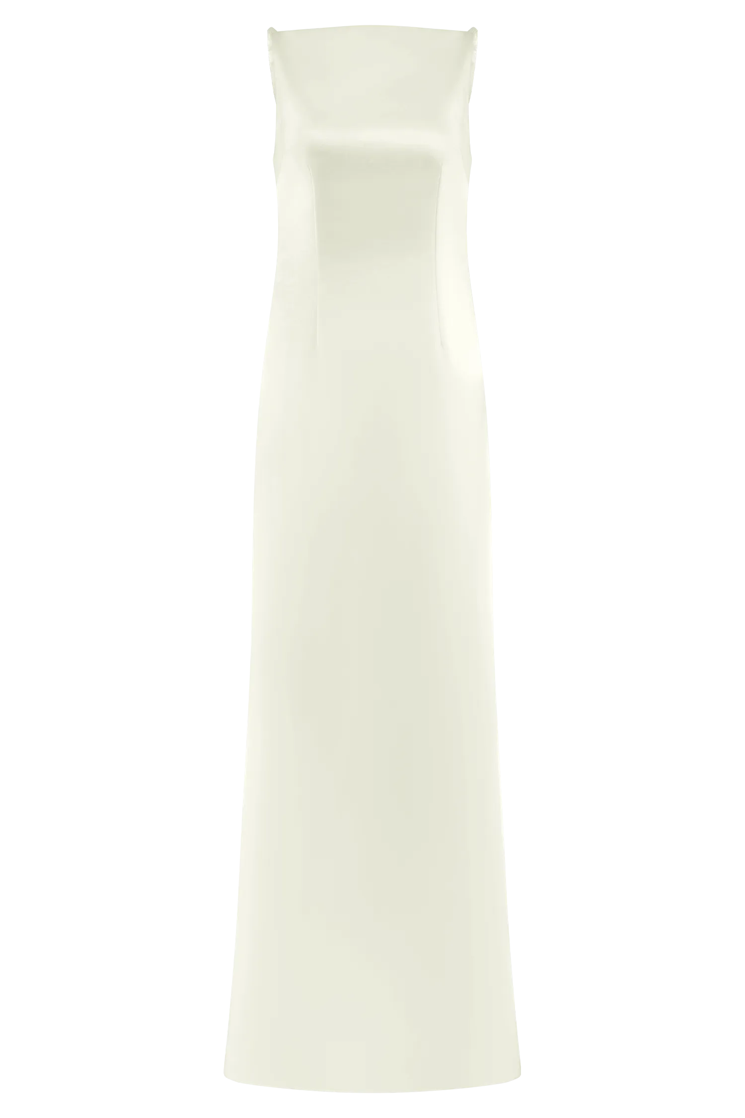 Violet Sleeveless Satin Maxi Dress - White