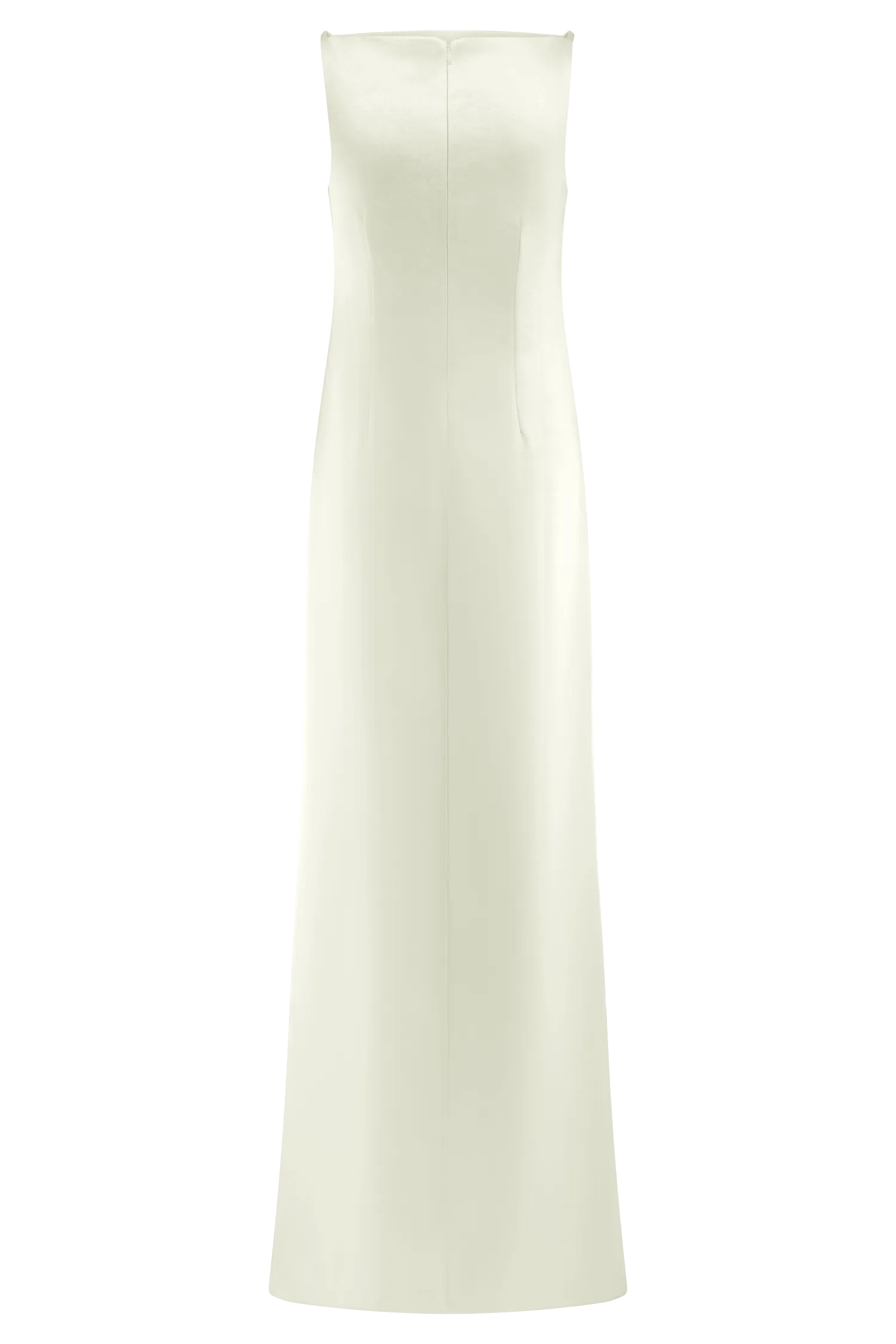 Violet Sleeveless Satin Maxi Dress - White