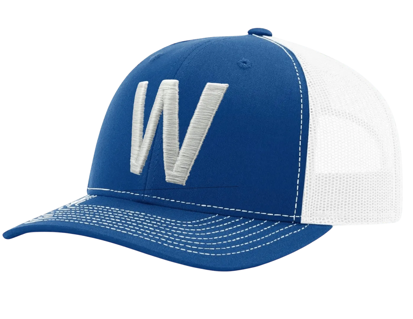 W SNAPBACK HAT. (ROYAL/WHITE)
