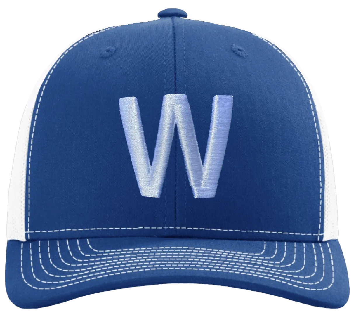 W SNAPBACK HAT. (ROYAL/WHITE)