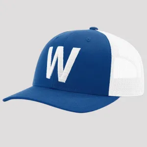 W SNAPBACK HAT. (ROYAL/WHITE)