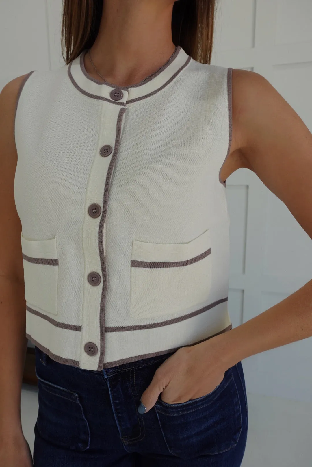 Wake Me Sleeveless Cardigan