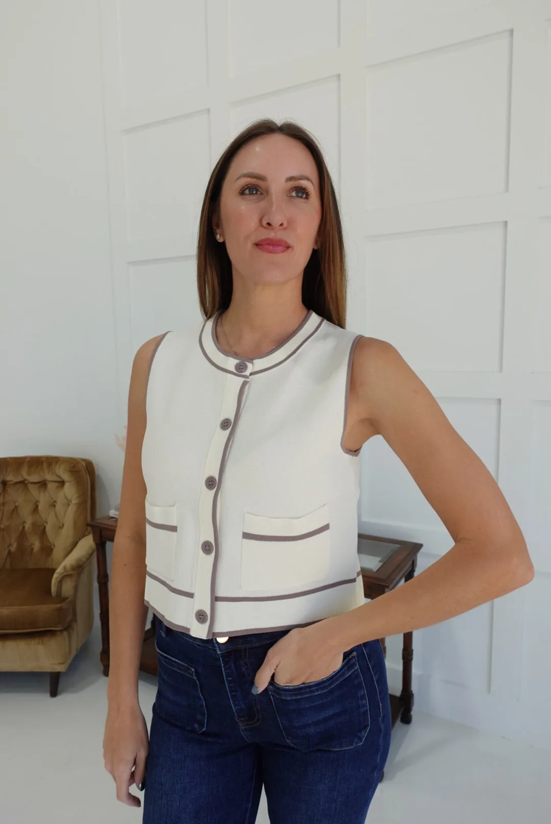 Wake Me Sleeveless Cardigan