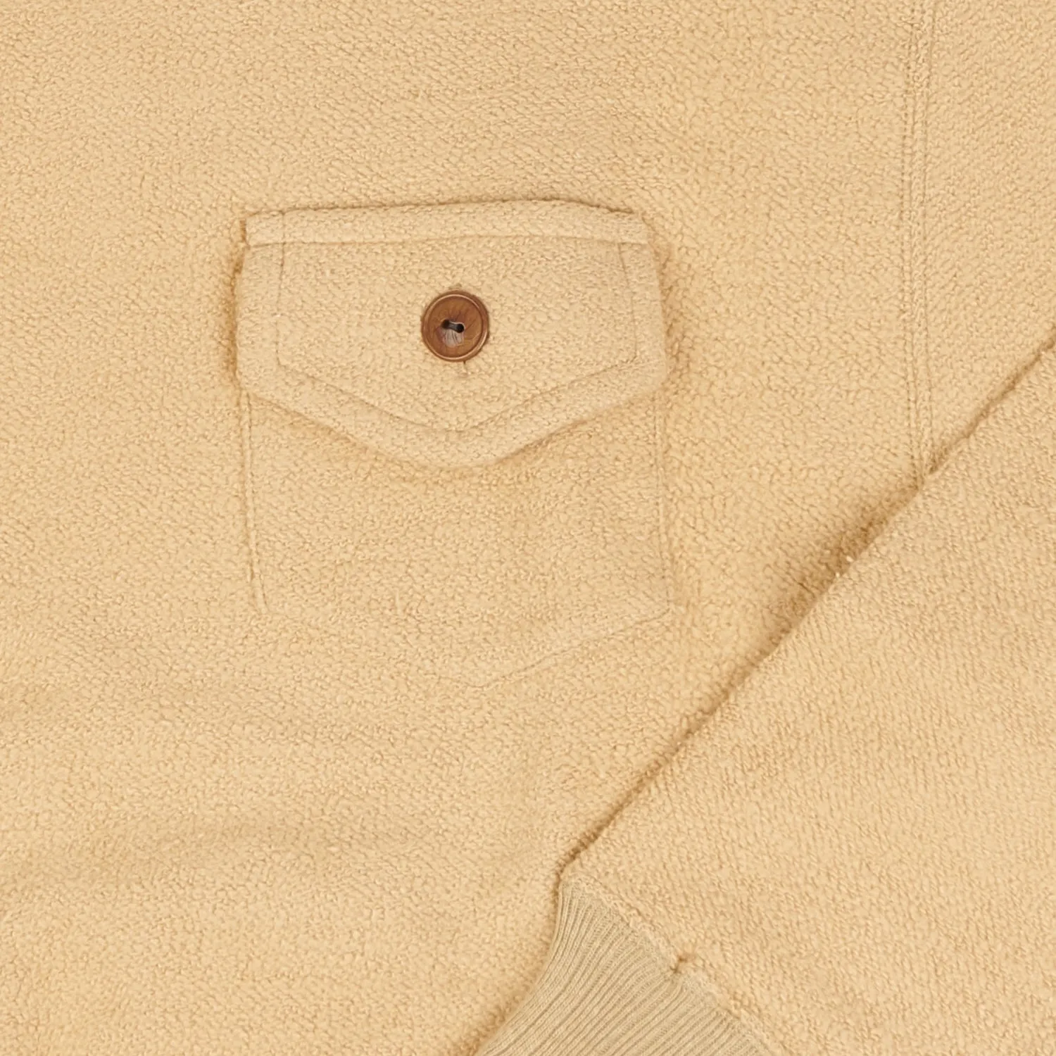Warehouse & Co 479 Two Pocket Pile Sweatshirt - Beige