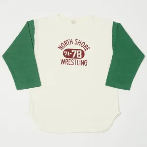 Warehouse & Co 4800 'North Shore' Baseball Tee - Cream/Green