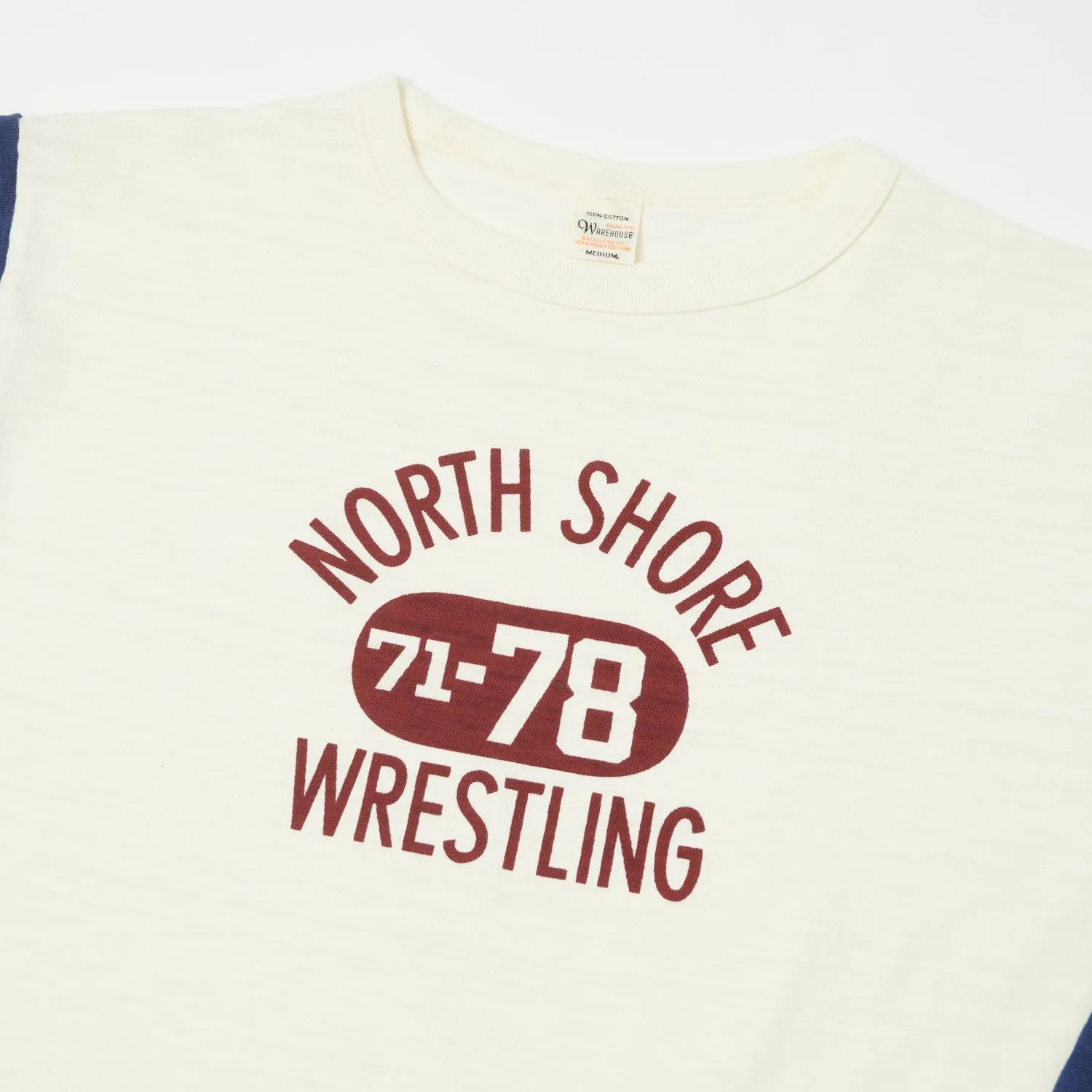 Warehouse & Co 4800 'North Shore' Baseball Tee - Cream/Navy