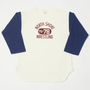 Warehouse & Co 4800 'North Shore' Baseball Tee - Cream/Navy