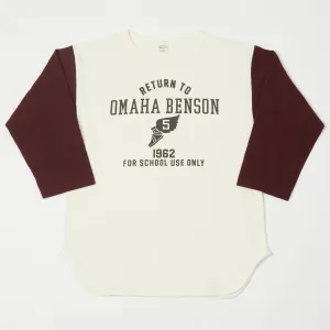 Warehouse & Co 4800 'Omaha Benson' Baseball Tee - Cream/Bordeaux