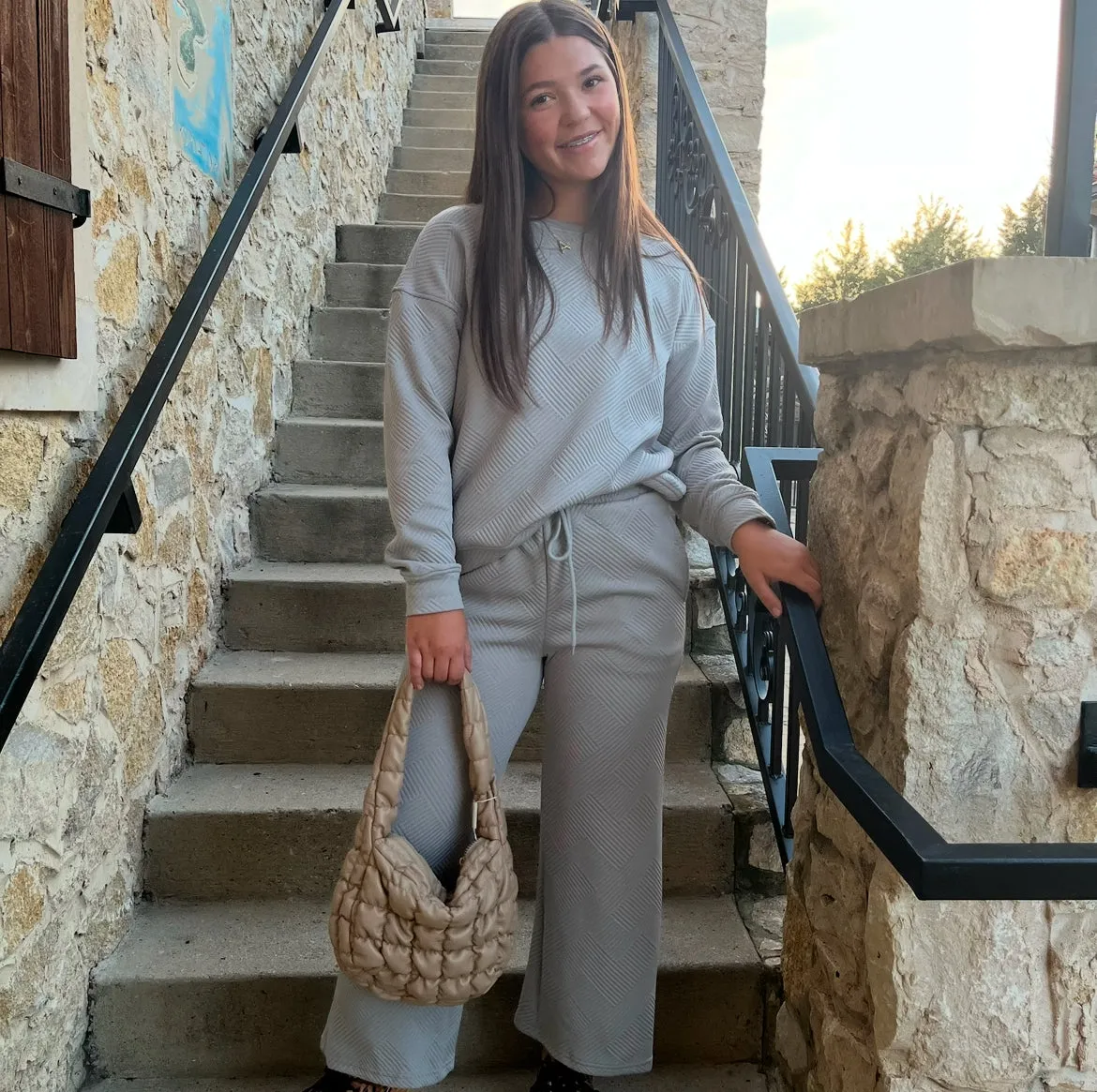 Warm & Chic Quilt Textured Lounge & Jogger Set