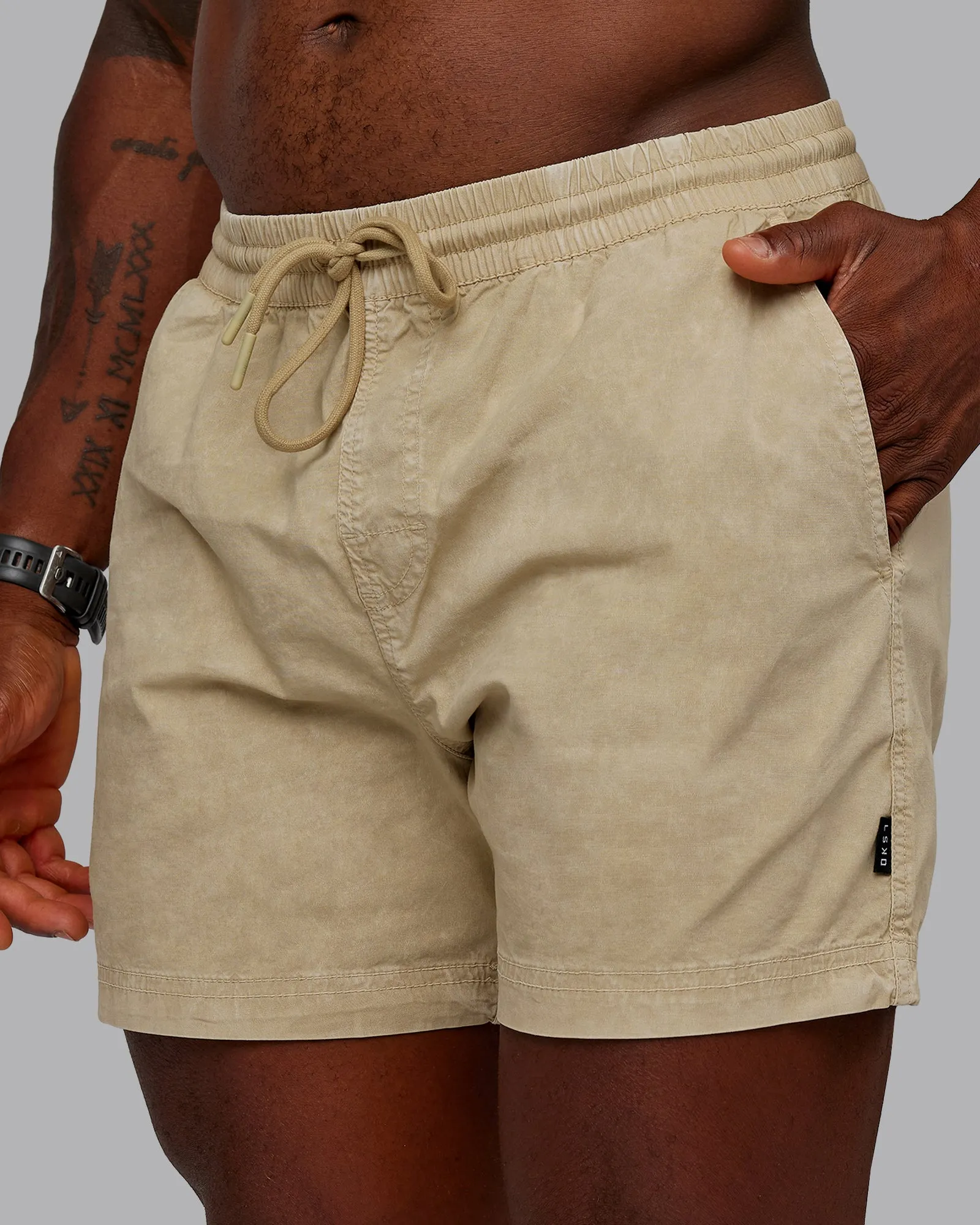 Washed Daily 5 Short - Pale Khaki