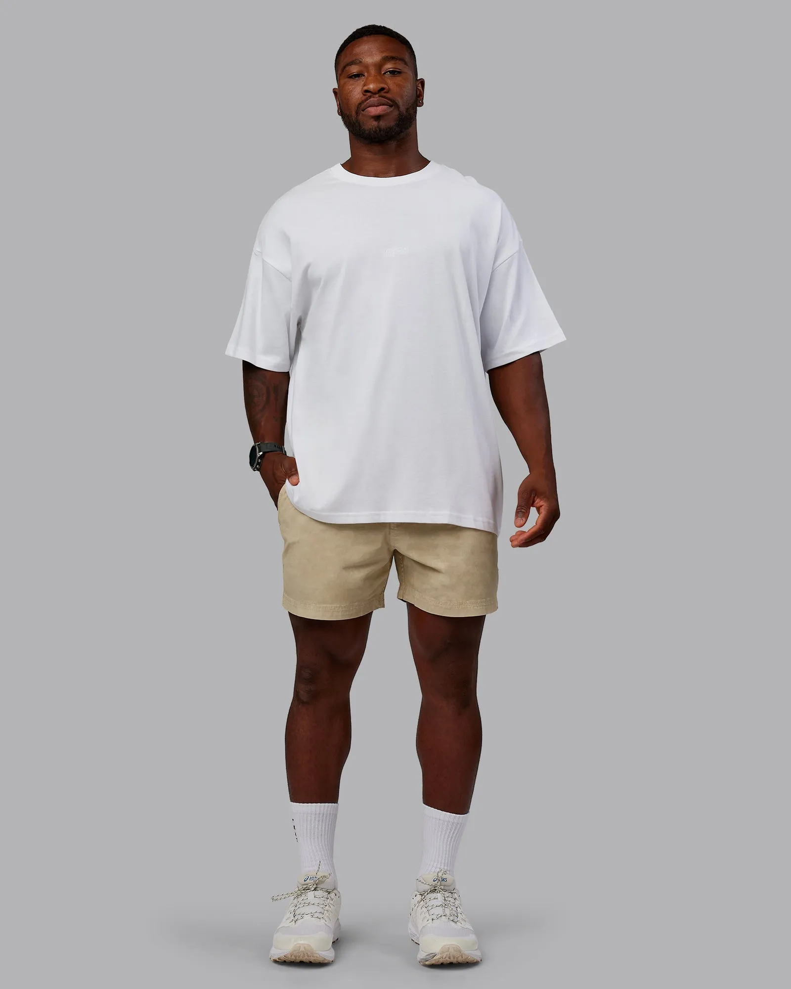Washed Daily 5 Short - Pale Khaki