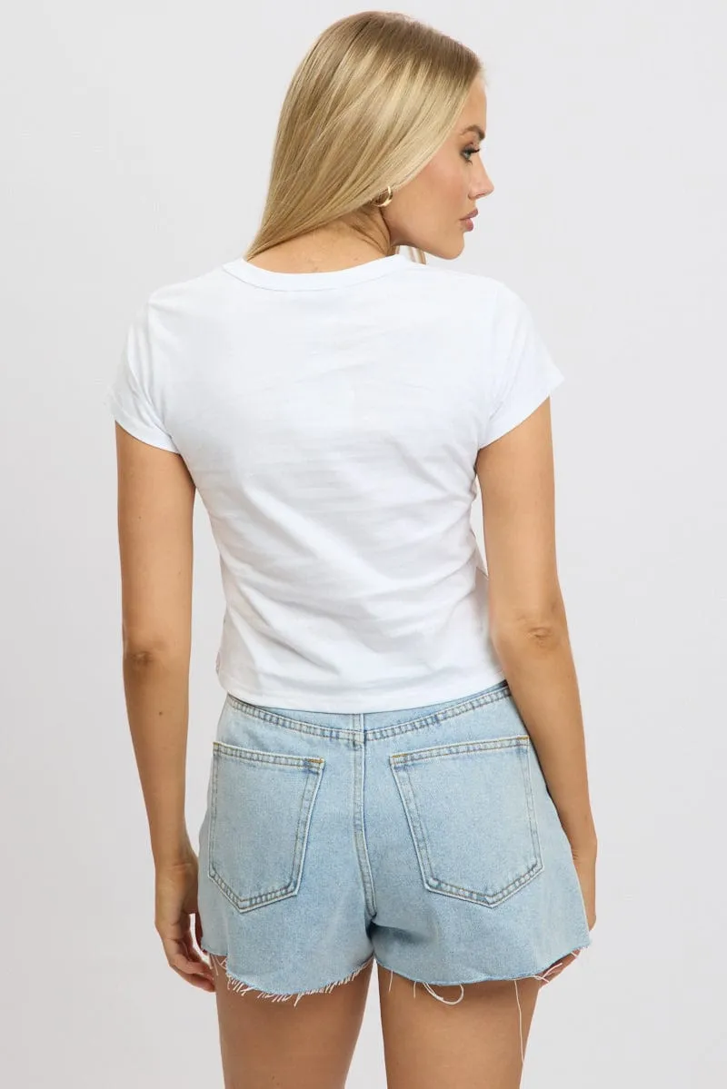 White Graphic Tee Short Sleeve