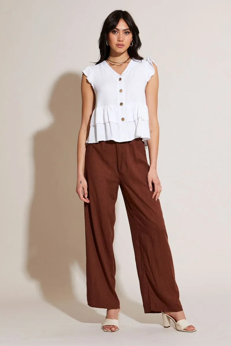 White Peplum Top Sleeveless