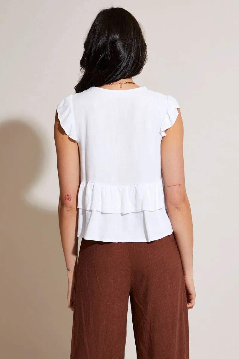 White Peplum Top Sleeveless