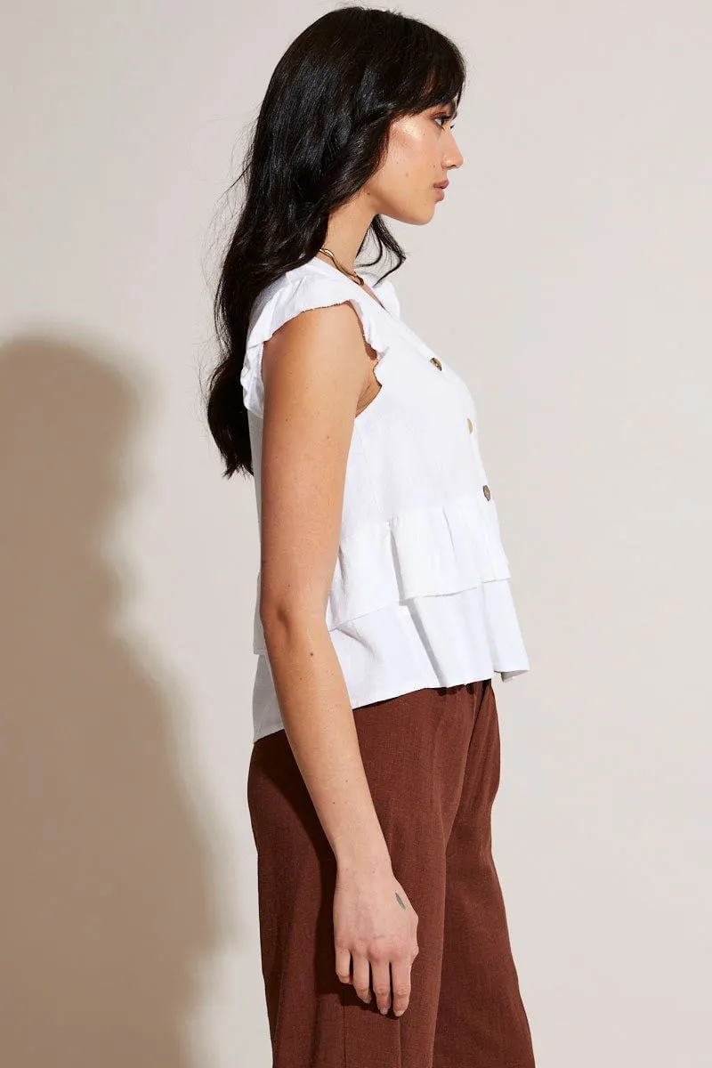 White Peplum Top Sleeveless
