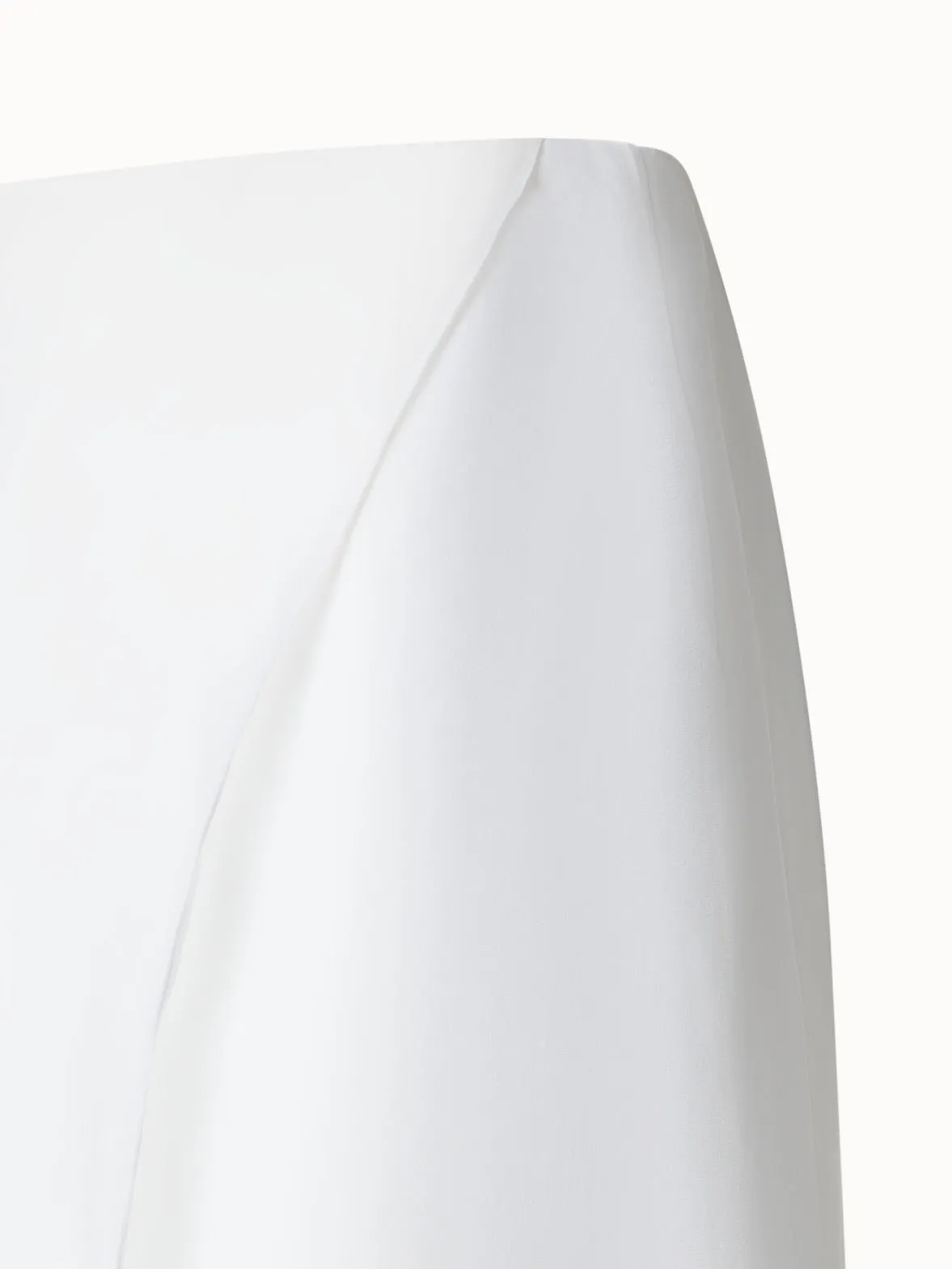 White Silk Skirt with Sheer Organza Overlayer