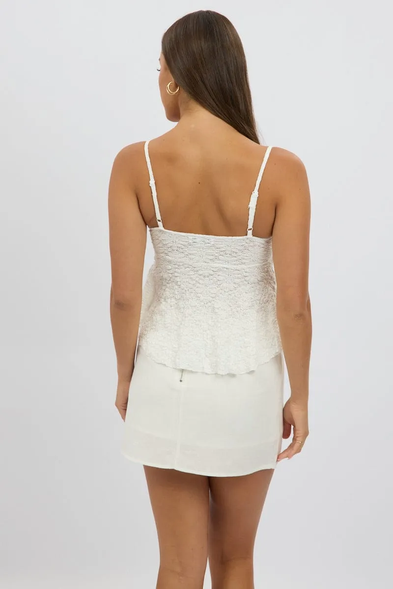 White Singlet Top Lace