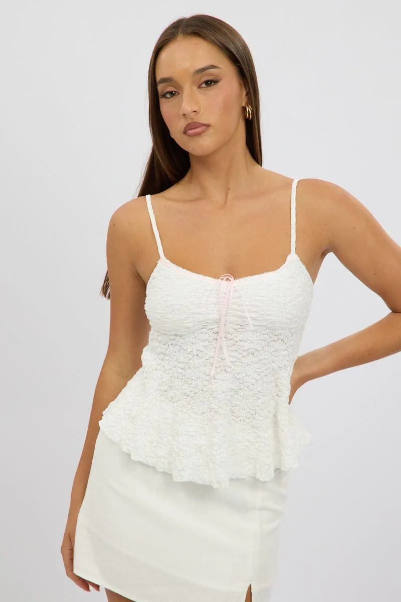 White Singlet Top Lace