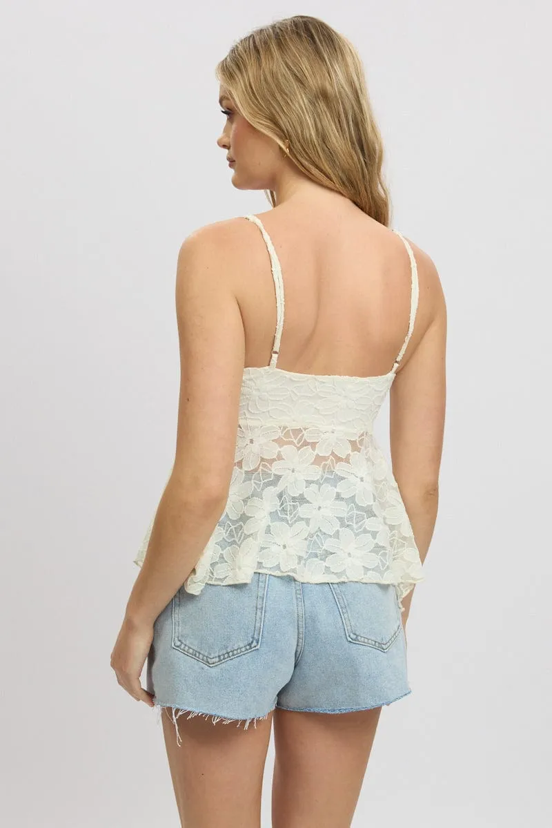 White Singlet Top Lace