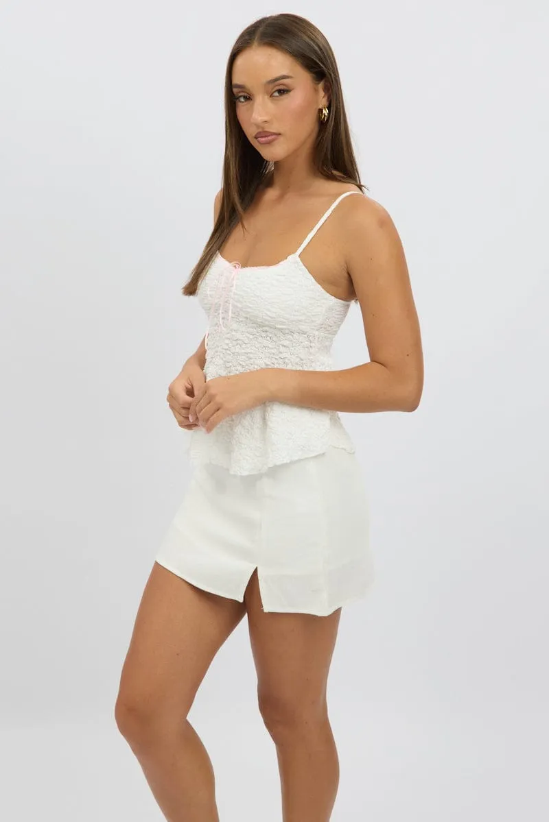 White Singlet Top Lace