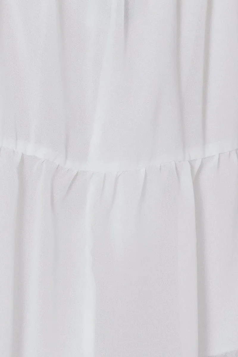 White Singlet Top Sleeveless V-Neck