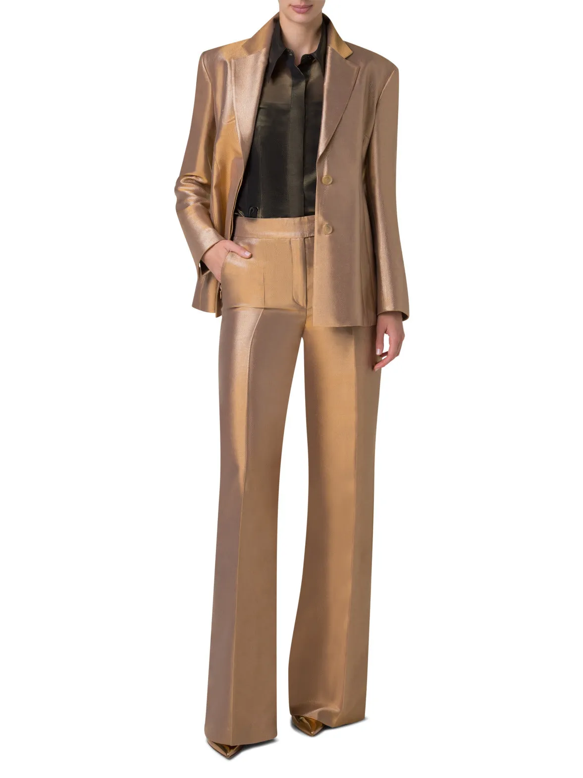 Wide Cotton and Lurex Pants