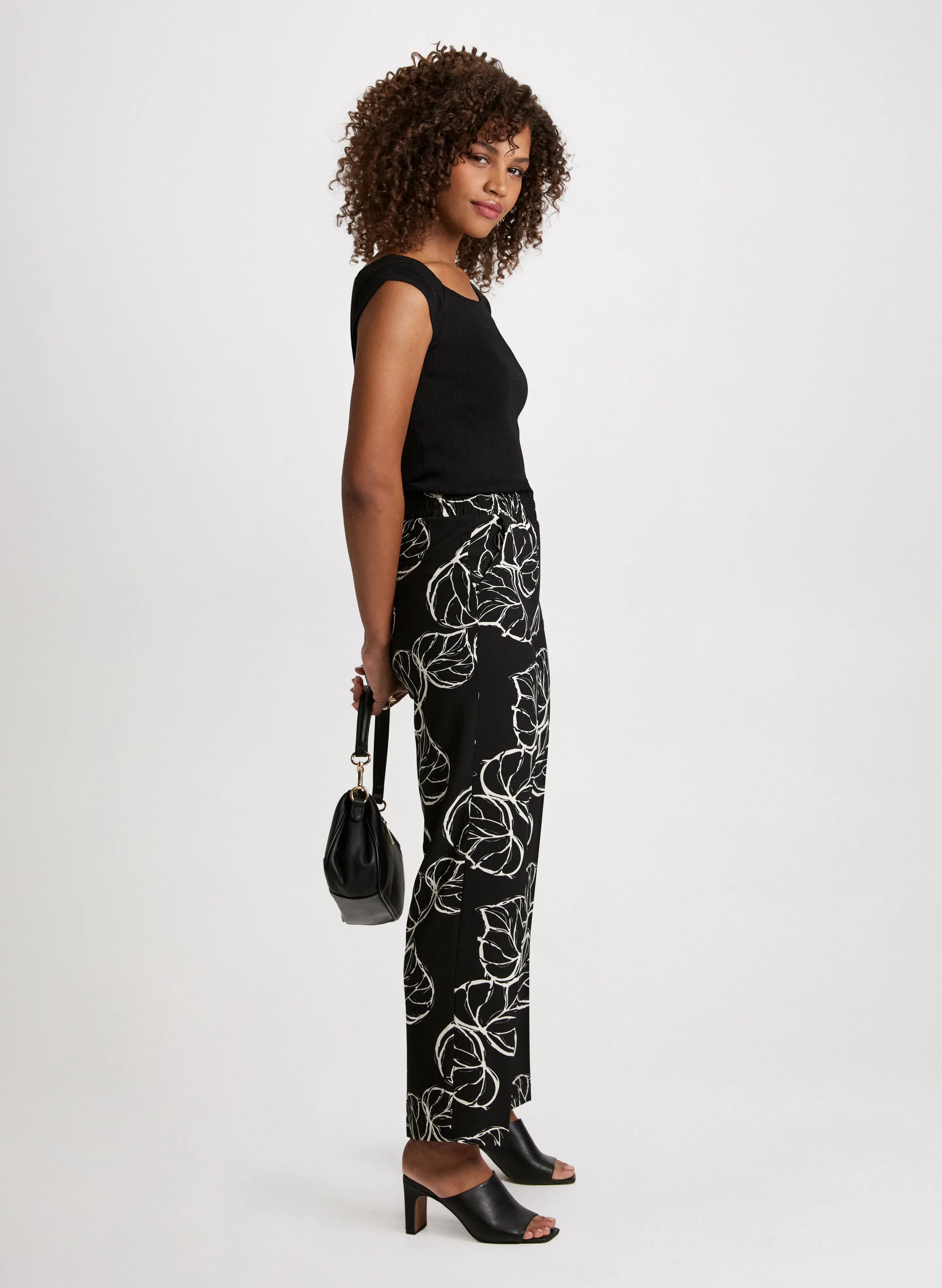 Wide-Leg Crepe Pants