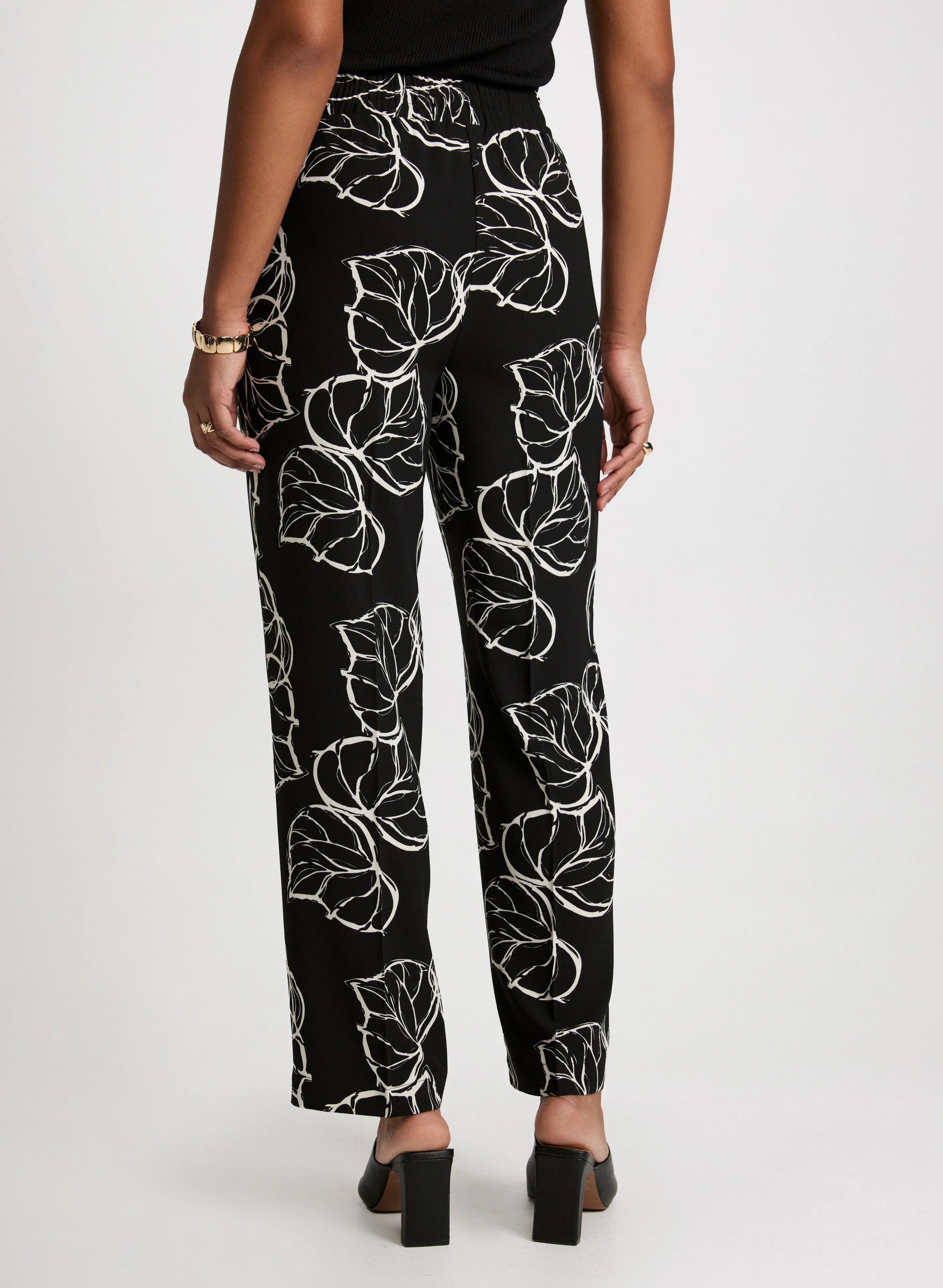 Wide-Leg Crepe Pants
