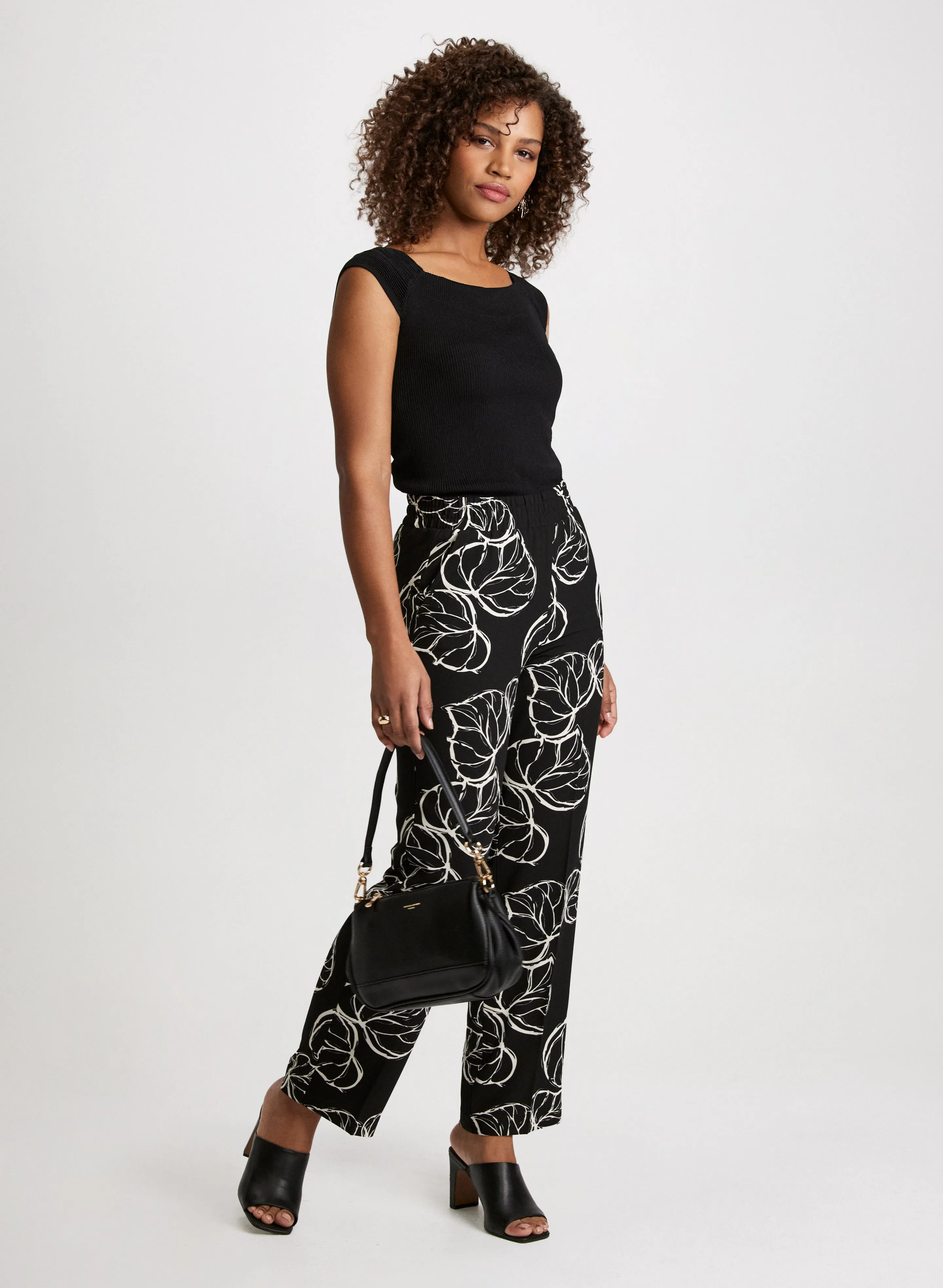 Wide-Leg Crepe Pants