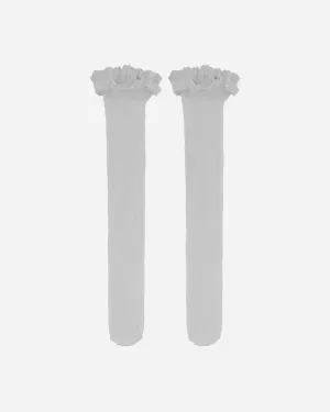 Women's Web Stay Ups Socks White