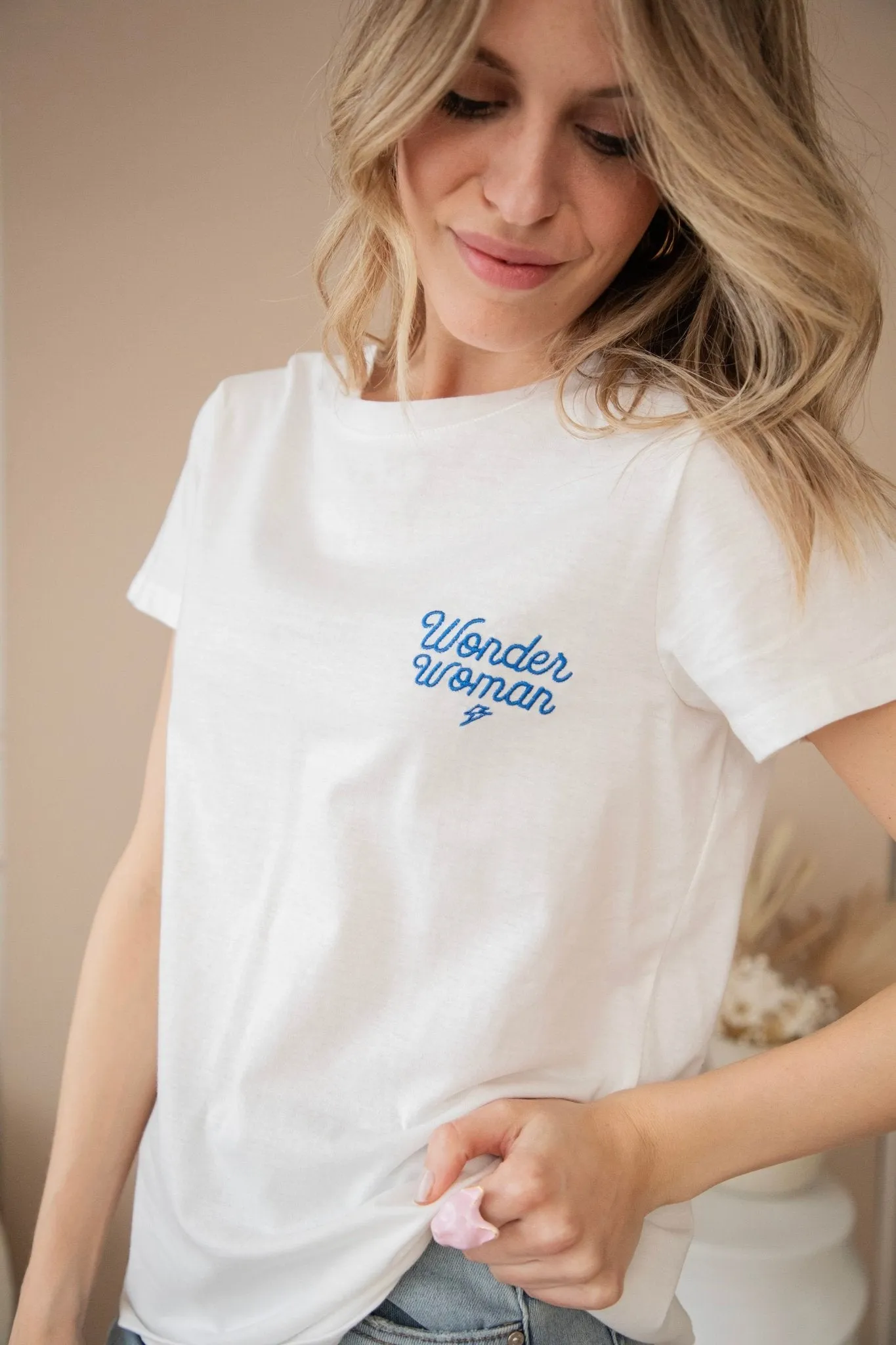 Wonder Woman White/Blue - T-Shirt