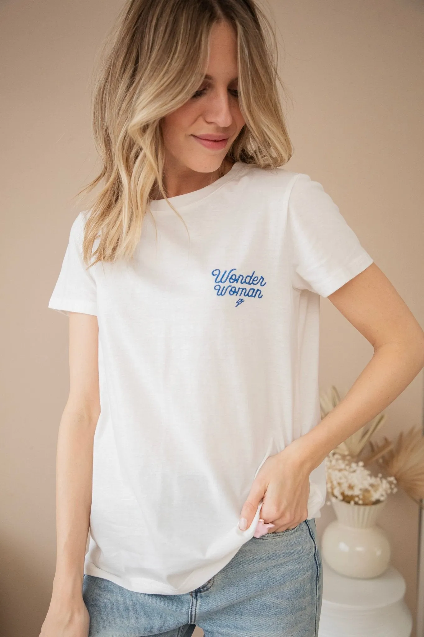 Wonder Woman White/Blue - T-Shirt