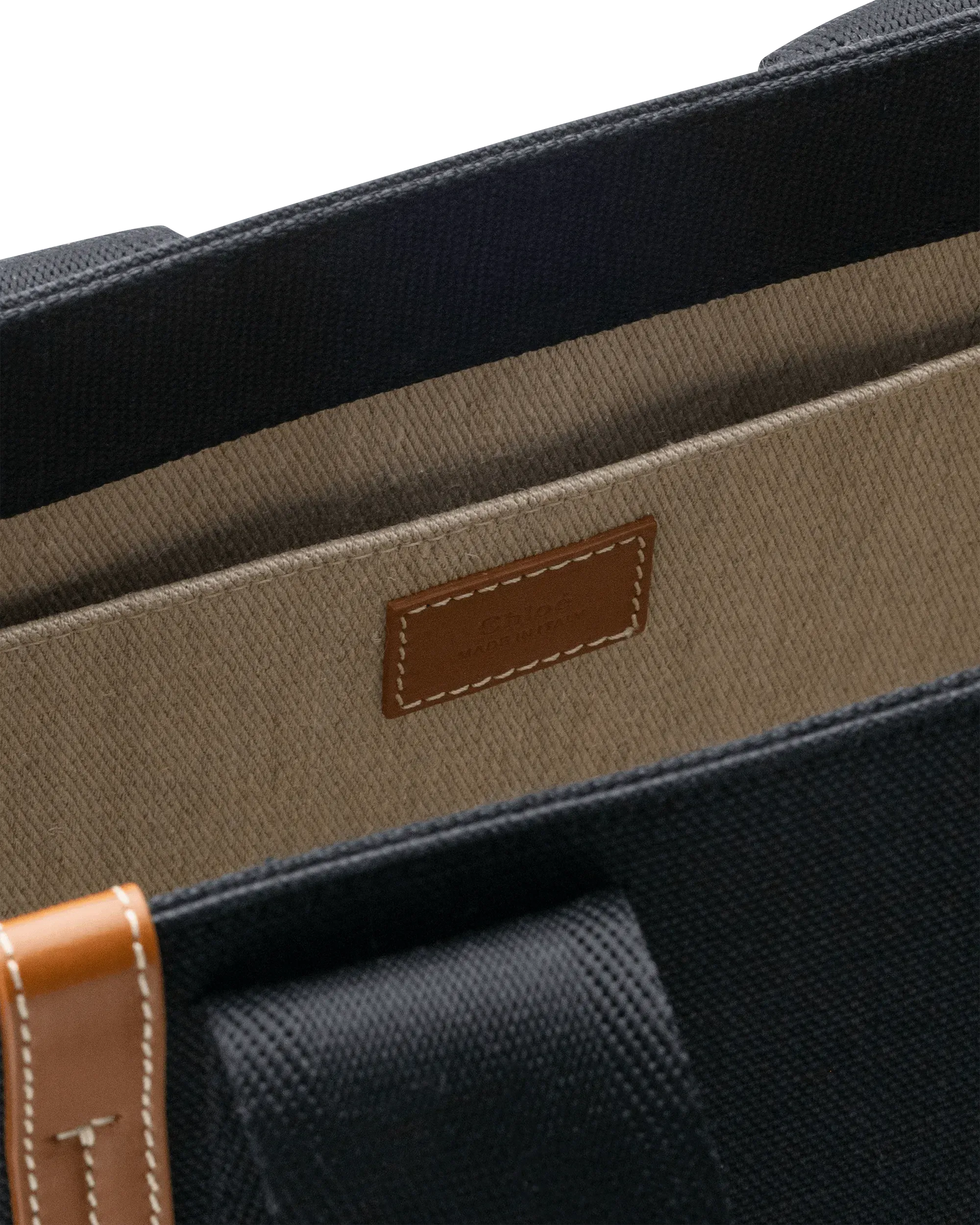 Woody Linen Leather Medium Tote Bag