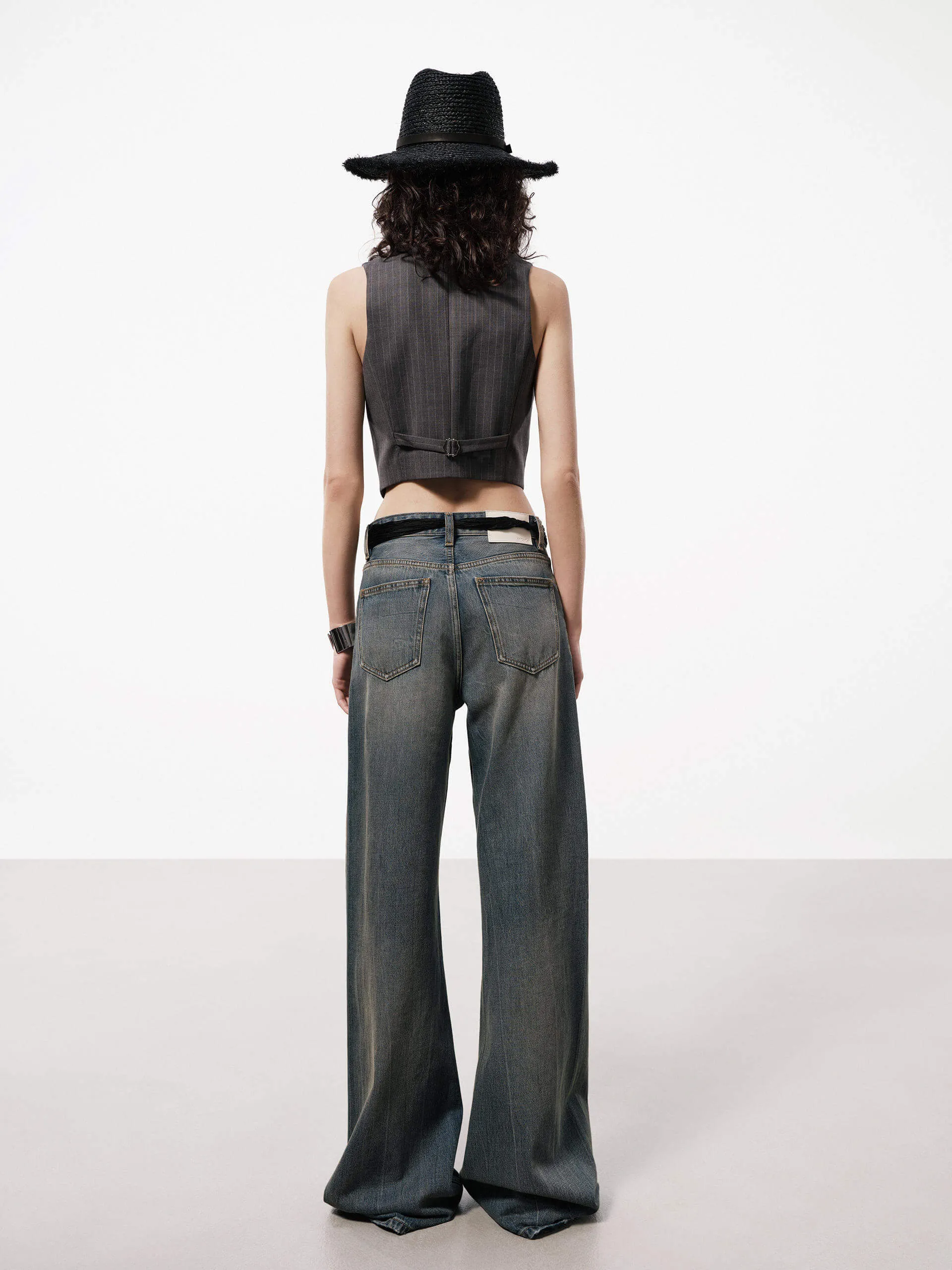 Wool Blend Belted Waistcoat