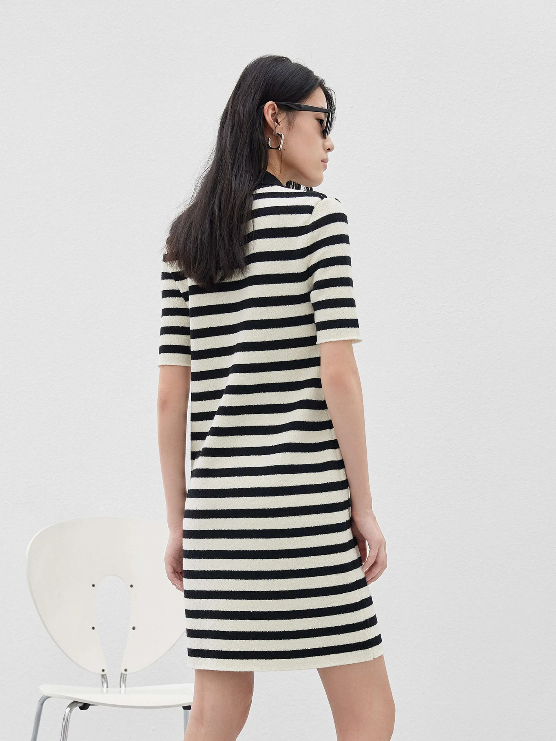 Wool Blend Striped Dress