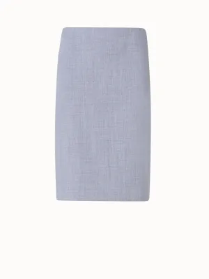 Wool Double-Face Pencil Skirt with Zip Pockets