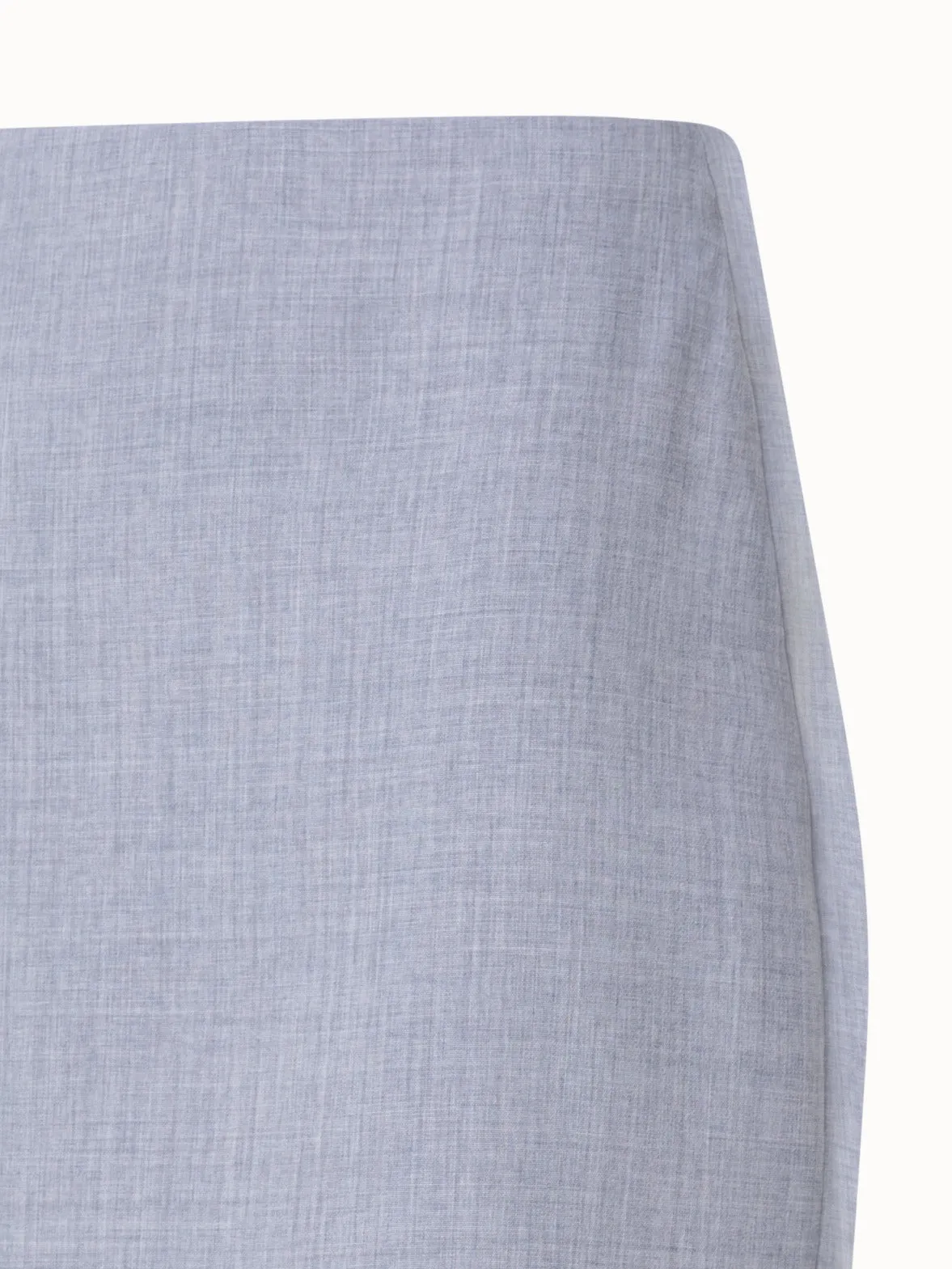 Wool Double-Face Pencil Skirt with Zip Pockets