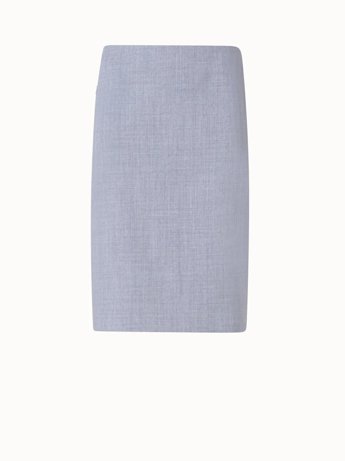 Wool Double-Face Pencil Skirt with Zip Pockets