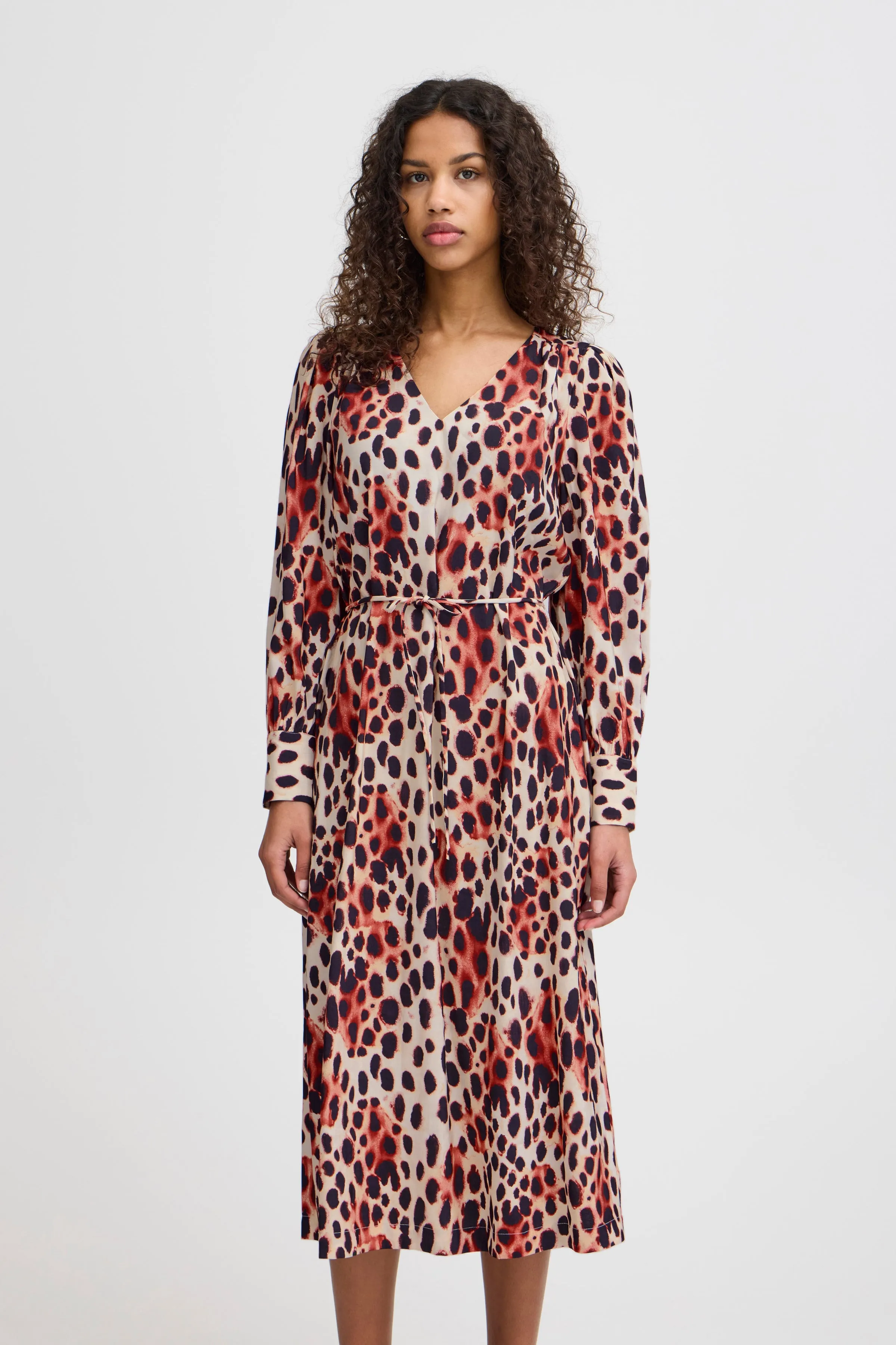 Yasmeen Midi Dress (Cranberry Animal)