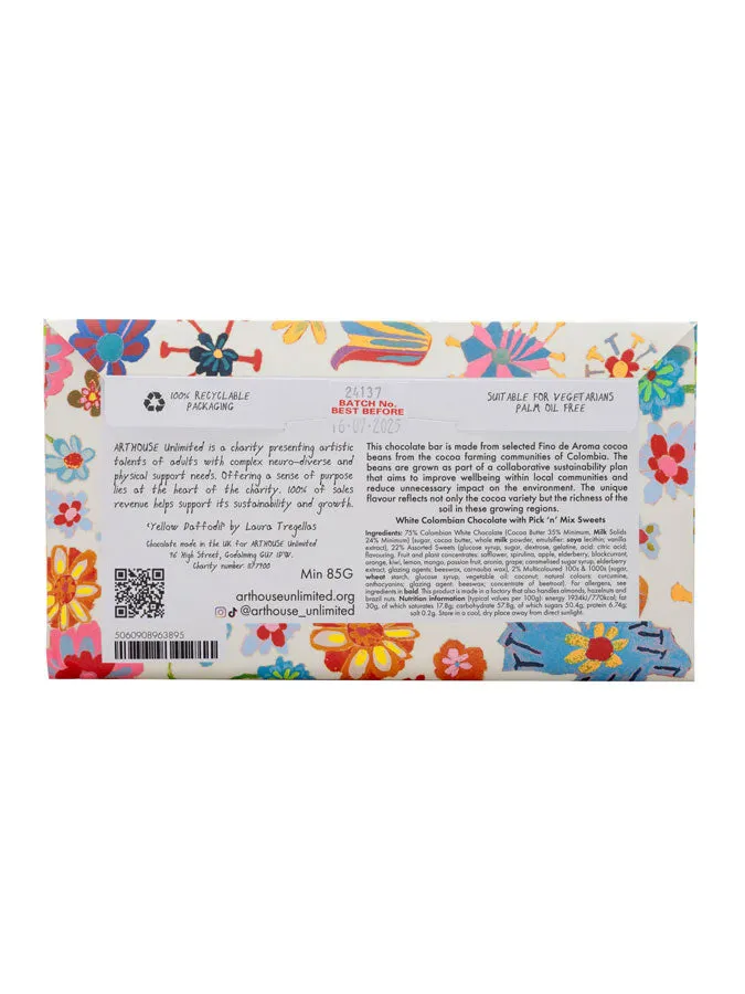 Yellow Daffodil White Chocolate Bar with Pick 'n' Mix Sweets
