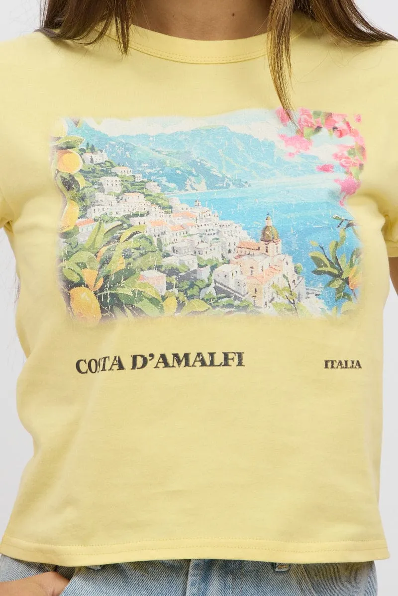 Yellow Graphic Tee Short Sleeve