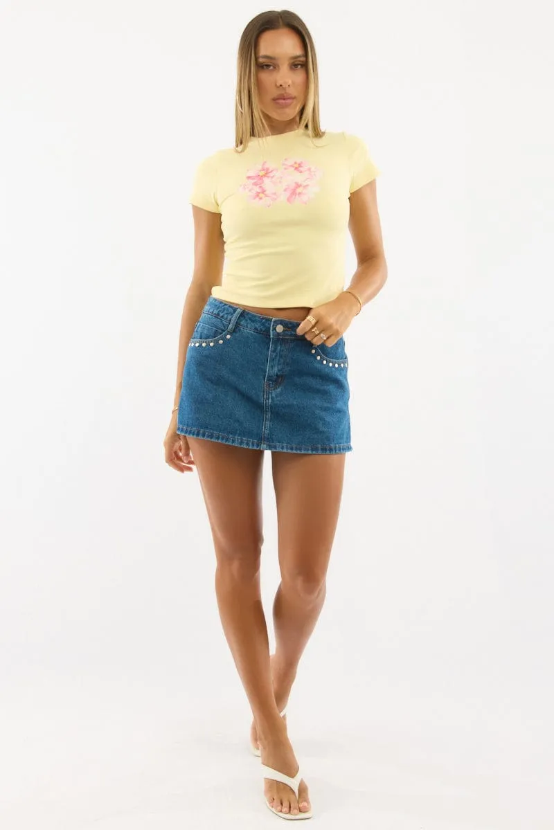 Yellow Graphic Tee Short Sleeve