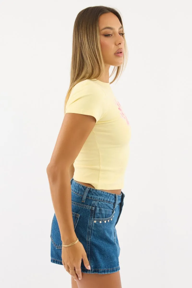 Yellow Graphic Tee Short Sleeve