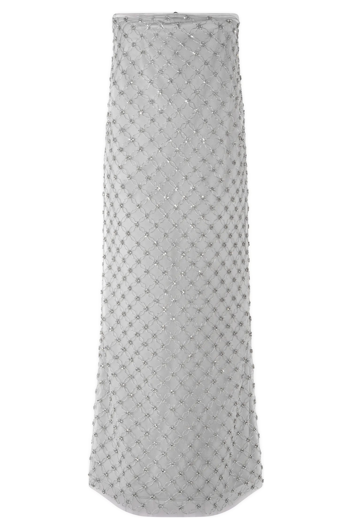 Zuri Hand Beaded Embellished Maxi Skirt - Silver